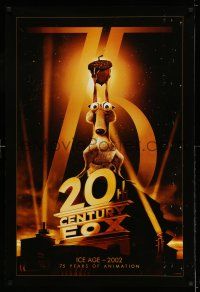 8k007 20TH CENTURY FOX 75TH ANNIVERSARY 27x40 commercial poster '10 cool image from Ice Age!