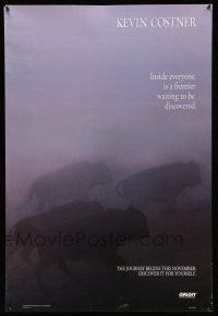 8k192 DANCES WITH WOLVES style A teaser DS 1sh '90 Kevin Costner directs & stars, image of buffalo!