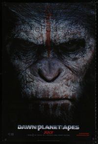 8k204 DAWN OF THE PLANET OF THE APES style A teaser DS 1sh '14 super close-up of Caesar!