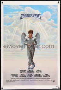 8k323 HEAVEN CAN WAIT 1sh '78 Lettick art of angel Warren Beatty wearing sweats, football!