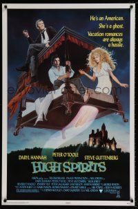 8k333 HIGH SPIRITS 1sh '88 cool art of sexy ghost Daryl Hannah, Peter O'Toole, Steve Guttenberg