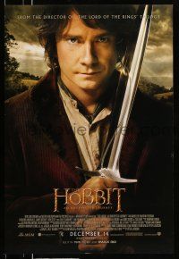 8k335 HOBBIT: AN UNEXPECTED JOURNEY int'l advance DS 1sh '12 great image of Martin Freeman as Bilbo!