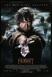8k336 HOBBIT: THE BATTLE OF THE FIVE ARMIES advance DS 1sh '14 Martin Freeman as Bilbo Baggins!