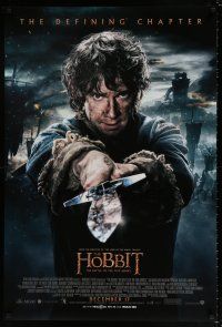 8k337 HOBBIT: THE BATTLE OF THE FIVE ARMIES int'l advance DS 1sh '14 Freeman as Bilbo Baggins!