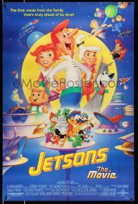 8k401 JETSONS THE MOVIE DS 1sh '90 Hanna-Barbera sci-fi family cartoon, cool art!