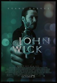 8k403 JOHN WICK advance DS 1sh '14 cool image of Keanu Reeves pointing gun!