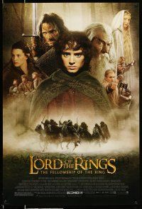 8k438 LORD OF THE RINGS: THE FELLOWSHIP OF THE RING advance 1sh '01 Tolkien, montage of top cast!