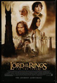 8k448 LORD OF THE RINGS: THE TWO TOWERS DS 1sh '02 Peter Jackson epic, montage of cast!