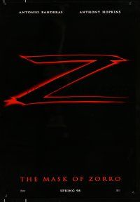 8k464 MASK OF ZORRO teaser DS 1sh '98 Antonio Banderas, Catherine Zeta-Jones, Anthony Hopkins