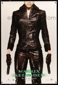 8k471 MATRIX RELOADED teaser DS 1sh '03 cool image of Jada Pinkett Smith as Niobe!