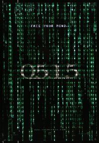 8k470 MATRIX RELOADED holofoil teaser 1sh '03 Keanu Reeves, free your mind on 05.15!