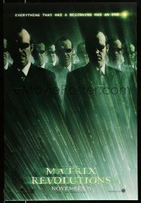 8k477 MATRIX REVOLUTIONS teaser DS 1sh '03 image of Hugo Weaving as many Agent Smiths!