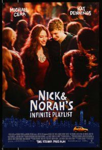 8k540 NICK & NORAH'S INFINITE PLAYLIST advance DS 1sh '08 Michael Cera, Kat Dennings in title roles