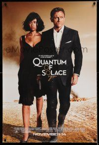 8k602 QUANTUM OF SOLACE advance DS 1sh '08 Daniel Craig as James Bond, sexy Olga Kurylenko!