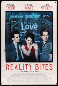 8k610 REALITY BITES 1sh '94 Janeane Garofalo, image of Winona Ryder, Ben Stiller, Ethan Hawke!