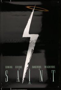 8k641 SAINT silver foil teaser 1sh '97 Elisabeth Shue, Val Kilmer in the title role!