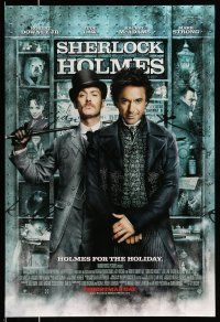 8k662 SHERLOCK HOLMES advance DS 1sh '09 Guy Ritchie directed, Robert Downey Jr., Jude Law!