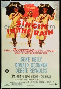 8k676 SINGIN' IN THE RAIN DS 1sh R00 Gene Kelly, Donald O'Connor, Debbie Reynolds, classic musical!