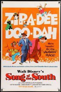 8k691 SONG OF THE SOUTH 1sh R72 Walt Disney, Uncle Remus, Br'er Rabbit & Br'er Bear!
