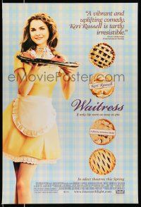 8k822 WAITRESS advance DS 1sh '07 Nathan Fillion, sexy Keri Russell holding slices of pie!