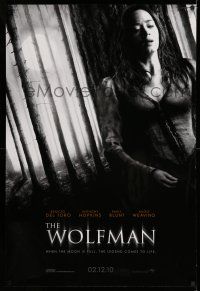 8k841 WOLFMAN teaser DS 1sh '10 werewolf horror, pretty Emily Blunt on the run!