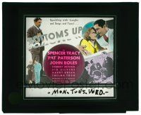 8m147 BOTTOMS UP glass slide '34 cult star Thelma Todd, Pat Paterson, Spencer Tracy & John Boles!
