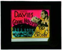 8m173 GOING HOLLYWOOD glass slide '33 Marion Davies & Bing Crosby + cool musical production scene!