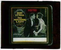 8m200 MISLEADING LADY glass slide '20 Bert Lytell & Lucy Cotton, Metro romantic comedy!