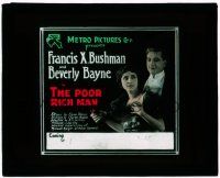 8m212 POOR RICH MAN glass slide '18 Francis X. Bushman needs a winning business to inherit millions!