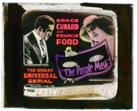 8m214 PURPLE MASK glass slide '16 Grace Cunard & Francis Ford in early Universal serial!