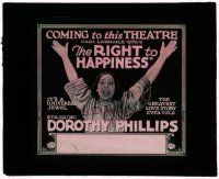 8m216 RIGHT TO HAPPINESS glass slide '19 Dorothy Phillips in a dual role as twin sisters in Russia!