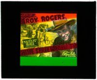 8m237 WALL STREET COWBOY glass slide '39 great image of Roy Rogers close up & riding Trigger!