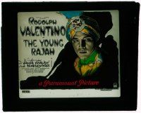 8m246 YOUNG RAJAH glass slide '22 American Rudolph Valentino discovers he is Indian royalty!