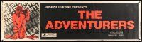 8m004 ADVENTURERS paper banner '70 Harold Robbins, sexy image of near-naked couple embracing!