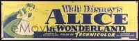 8m005 ALICE IN WONDERLAND paper banner '51 Walt Disney Lewis Carroll classic, wonderful art, rare!