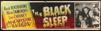 8m016 BLACK SLEEP paper banner '56 Bela Lugosi, Lon Chaney Jr., Carradine, Rathbone, Tor Johnson