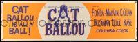 8m020 CAT BALLOU paper banner '65 great artwork of cowgirl Jane Fonda, western classic!
