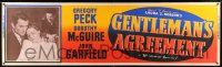 8m044 GENTLEMAN'S AGREEMENT paper banner R53 Gregory Peck, Dorothy McGuire, John Garfield, Kazan