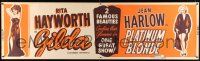 8m047 GILDA/PLATINUM BLONDE paper banner '50 sexy famous beauties Jean Harlow & Rita Hayworth!