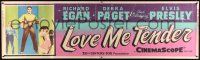 8m075 LOVE ME TENDER paper banner '56 1st Elvis Presley w/Debra Paget & playing guitar, ultra rare!