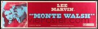 8m082 MONTE WALSH paper banner '70 super close up of cowboy Lee Marvin & pretty Jeanne Moreau!