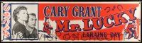 8m085 MR. LUCKY paper banner R50 photo & artwork of gambler Cary Grant & pretty Laraine Day!