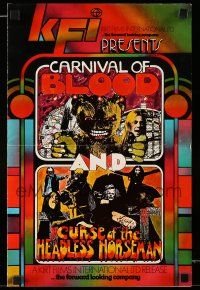 8m391 CURSE OF THE HEADLESS HORSEMAN/CARNIVAL OF BLOOD pressbook '72 cool horror double bill!