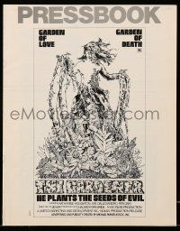 8m458 GARDENER pressbook '74 Garden of Love and Death, cool horror art by David M. Gaadt!