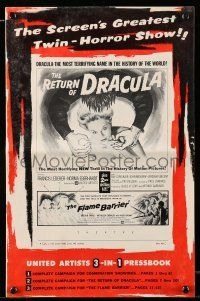 8m652 RETURN OF DRACULA/FLAME BARRIER pressbook '58 the screen's greatest twin-horror show!