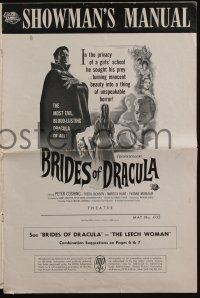 8m335 BRIDES OF DRACULA pressbook '60 Terence Fisher, Hammer, Peter Cushing as Van Helsing!