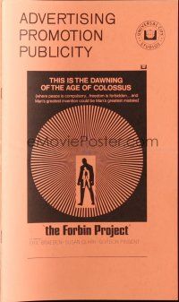 8m369 COLOSSUS: THE FORBIN PROJECT pressbook '70 the day man built himself out of existence!