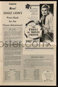 8m380 COUNT OF MONTE CRISTO pressbook R48 cool images of Robert Donat as Edmond Dantes!