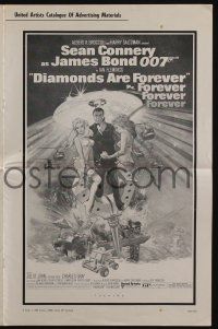 8m408 DIAMONDS ARE FOREVER pressbook '71 art of Sean Connery as James Bond by Robert McGinnis!