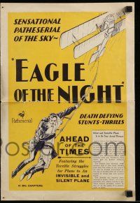8m420 EAGLE OF THE NIGHT pressbook '28 sensational Patheserial of the sky, ahead of the times!